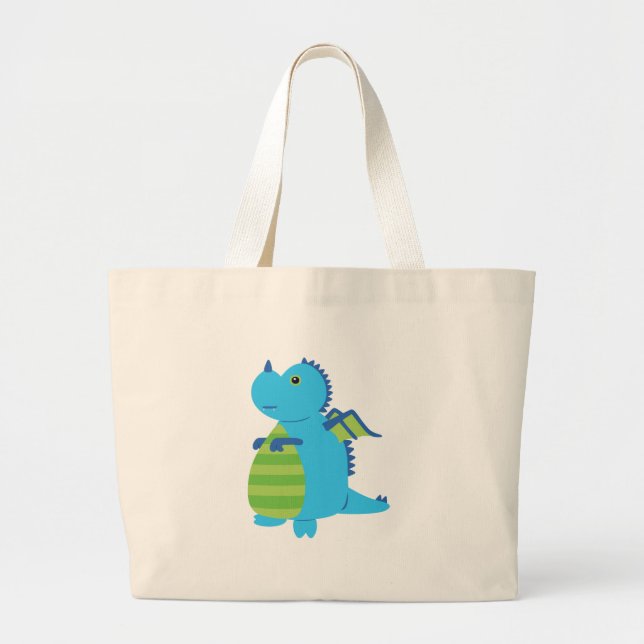Cute Dragon Large Tote Bag (Front)