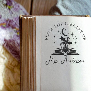 Cute Dragon Library Floral Grow your Mind Teacher Self-inking Stamp