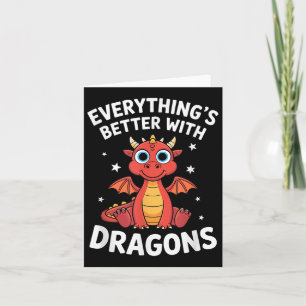 Cute Dragon Lover Adults Or Kids Boys Girls Dragon Card