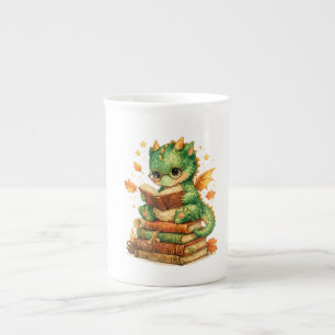 Cute Dragon Reading Coffee Mug