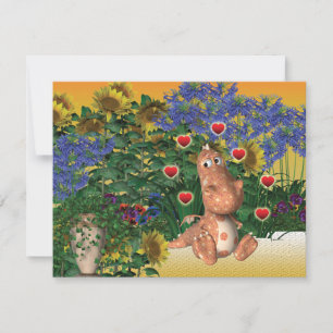 Cute dragon romantic invitation