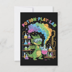  Cute Dragon Scientist   Magical Potion Play Lab Thank You Card