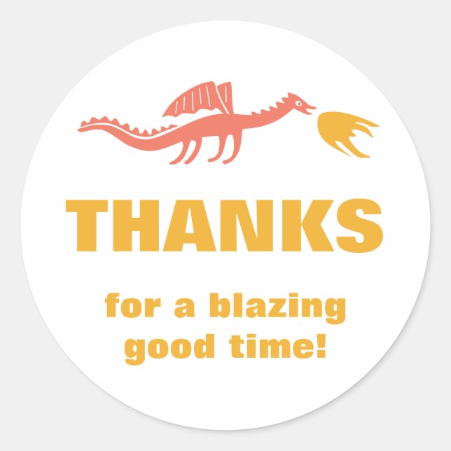 Cute Dragon Thank You Sticker (Front)