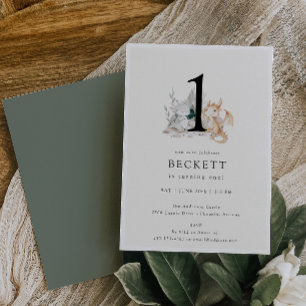 Cute Dragon Theme First Birthday Party Invitation