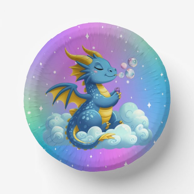 Cute Dragon/Whimsical  Paper Plate (Front)
