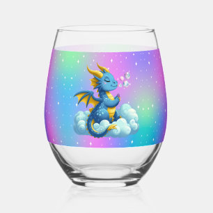 Cute Dragon/Whimsical Stemless Wine Glass