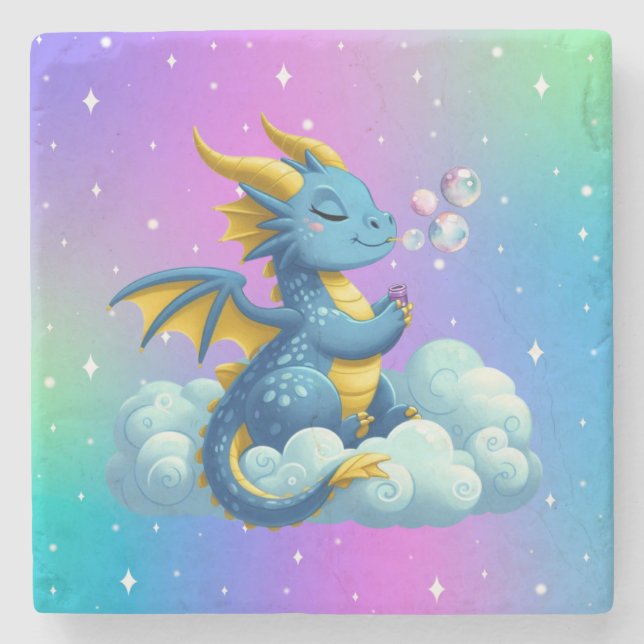 Cute Dragon/Whimsical  Stone Coaster (Front)