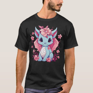 Cute Dragon With Cherry Blossoms I Girl Dragon T-Shirt