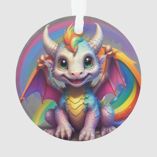 Cute Dragon Xmas Ornament (Back)