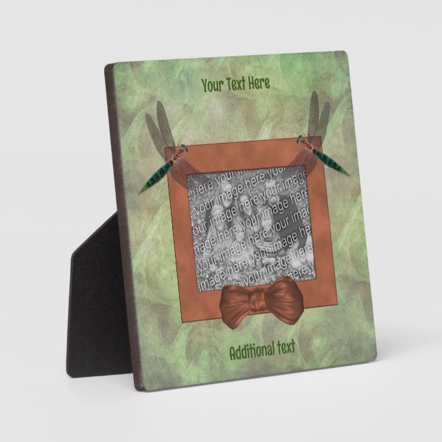 Cute Dragonflies Create Your Own Photo Plaque (Front)