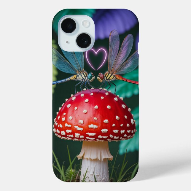 Cute Dragonflies on a Mushroom -  Case-Mate iPhone Case (Back)