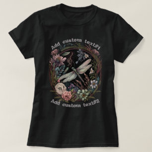Cute Dragonfly Floral, Cottagecore Dragonfly Lover T-Shirt