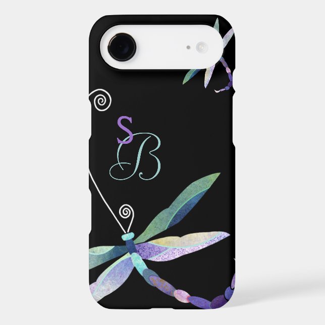 Cute Dragonfly Monogram Case-Mate iPhone Case (Back)