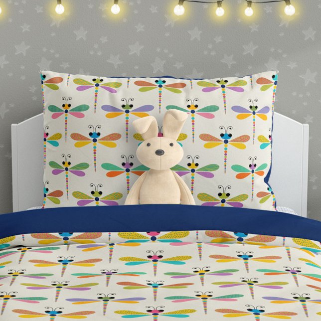 Cute Dragonfly Pattern on Cream Pillowcase (Creator Uploaded)