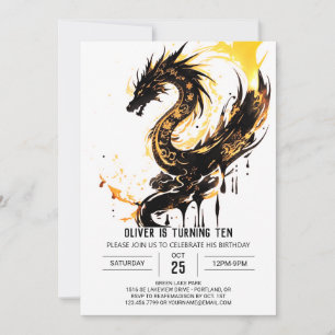 Cute Dragon's Mediaeval Birthday celebration Invitation