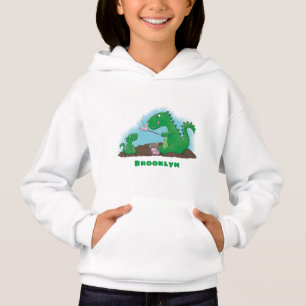 Cute dragons roasting marshmallows cartoon