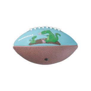 Cute dragons roasting marshmallows cartoon american football