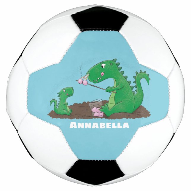 Cute dragons roasting marshmallows cartoon football (Front)