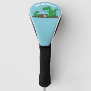 Cute dragons roasting marshmallows cartoon golf head cover