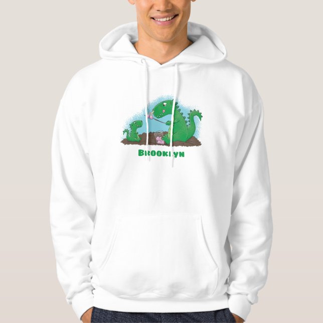 Cute dragons roasting marshmallows cartoon hoodie (Front)
