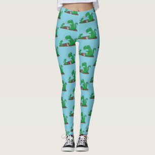 Cute dragons roasting marshmallows cartoon leggings