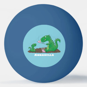 Cute dragons roasting marshmallows cartoon ping pong ball