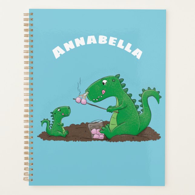 Cute dragons roasting marshmallows cartoon planner (Front)