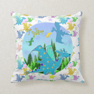 Cute Dragons with customisable Name Tyler Cushion