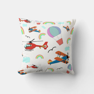 Cute Drawings of Various Types of Aircraft Cushion