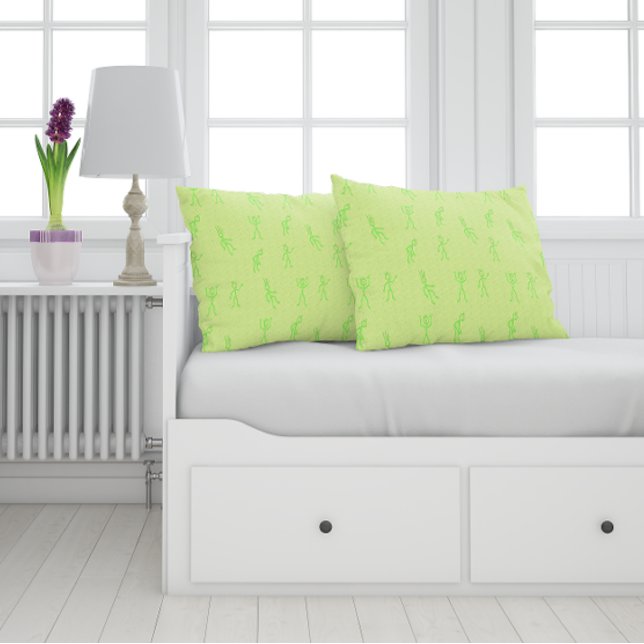 Cute Drawn Kid Green  Cushion (Creator Uploaded)