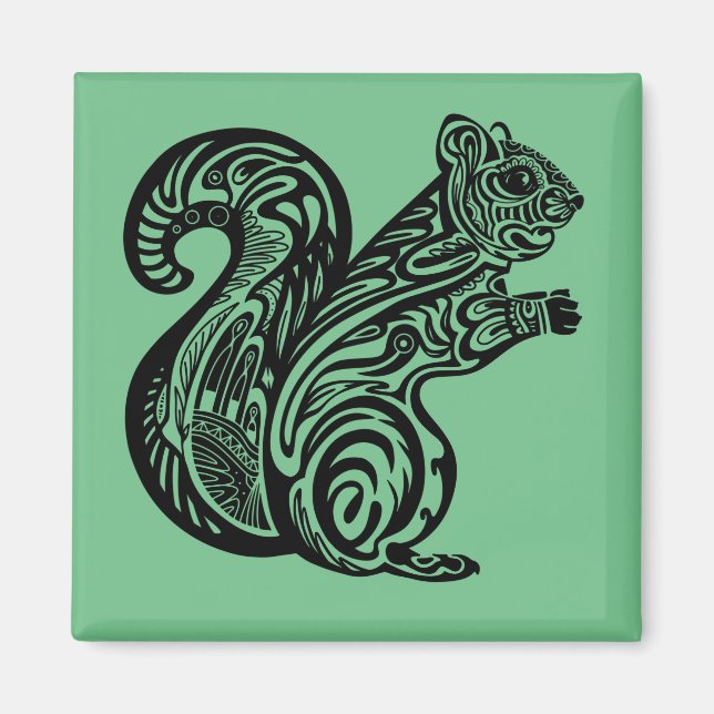 Cute Drawn Squirrel Magnet (Front)