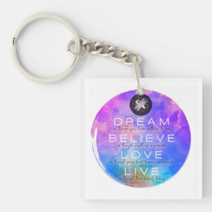 Cute Dream Believe Love Live Inspirational Key Ring