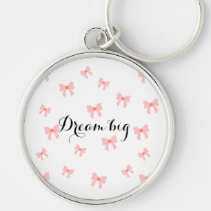Cute 'Dream big' keychain pink bow🎀