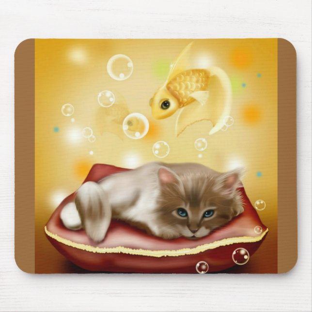 Cute Dream Kitten Mouse Mat (Front)