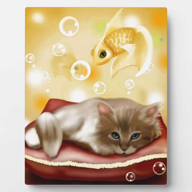 Cute Dream Kitten Plaque (Front)