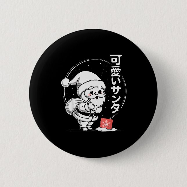 Cute Dreaming Kawaii Santa Claus  6 Cm Round Badge (Front)