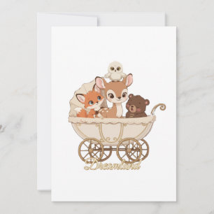 Cute Dreamland Woodland Animals   Baby Fox, Deer  Invitation