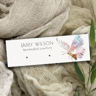 Cute Dreamy Blush Aqua Butterfly Earring Display Mini Business Card