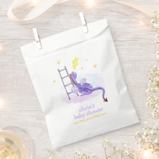 Cute Dreamy Fairytale Dragon Stars Baby Shower  Favour Bags (Clipped)
