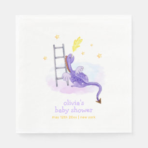 Cute Dreamy Fairytale Dragon Stars Baby Shower  Napkin