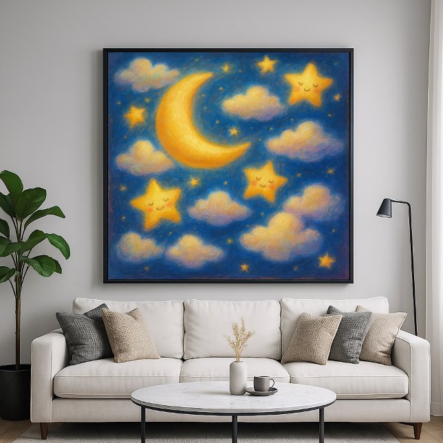 Cute Dreamy Night Sky - Pastel Painting Style Poster (Creator Uploaded)