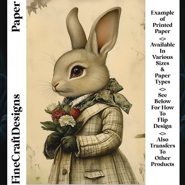 Cute Dressed Rabbit, Flowers CK4 Scrapbook Paper (Creator Uploaded)