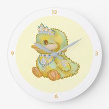Cute Dressed Up Stuffed Toy Duck Clock