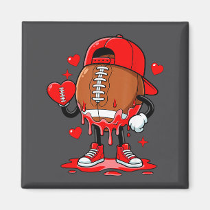 Cute Dripng Football Lover Heart Valentines Day Bo Magnet