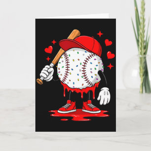 Cute Dripping Baseball Lover Valentines Day Boys K Card