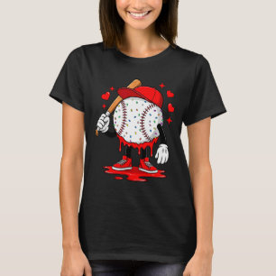 Cute Dripping Baseball Lover Valentines Day Boys K T-Shirt