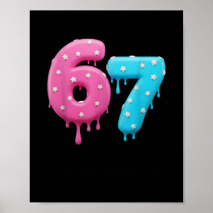 Cute Dripping Candy 67 Design With Stars For Party Poster