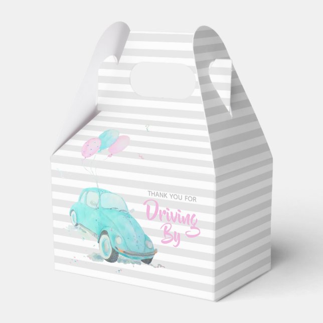 Cute Drive By Baby Shower Favour Box 🚗 (Front Side)