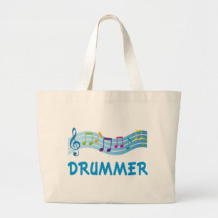 Cute Drummer Staff Large Tote Bag