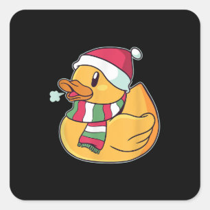 Cute Dub Duck Christmas Square Sticker